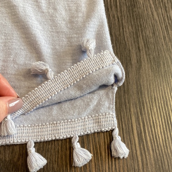 J. Crew Factory long sleeve top. Size M. Light blue. tassels at waist. - Picture 12 of 14